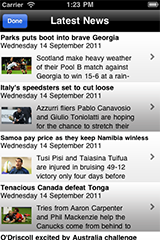 Rugby World Cup Calendar 2011 screenshot